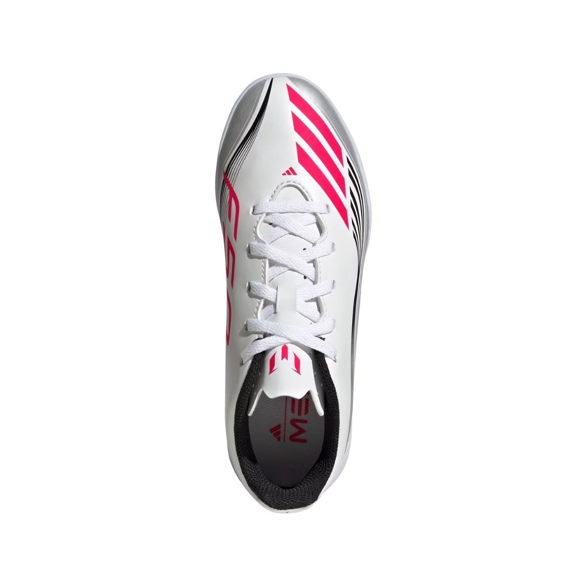 Chuteira Adidas F50 Messi IN Futsal Juvenil Branco/Prata 5