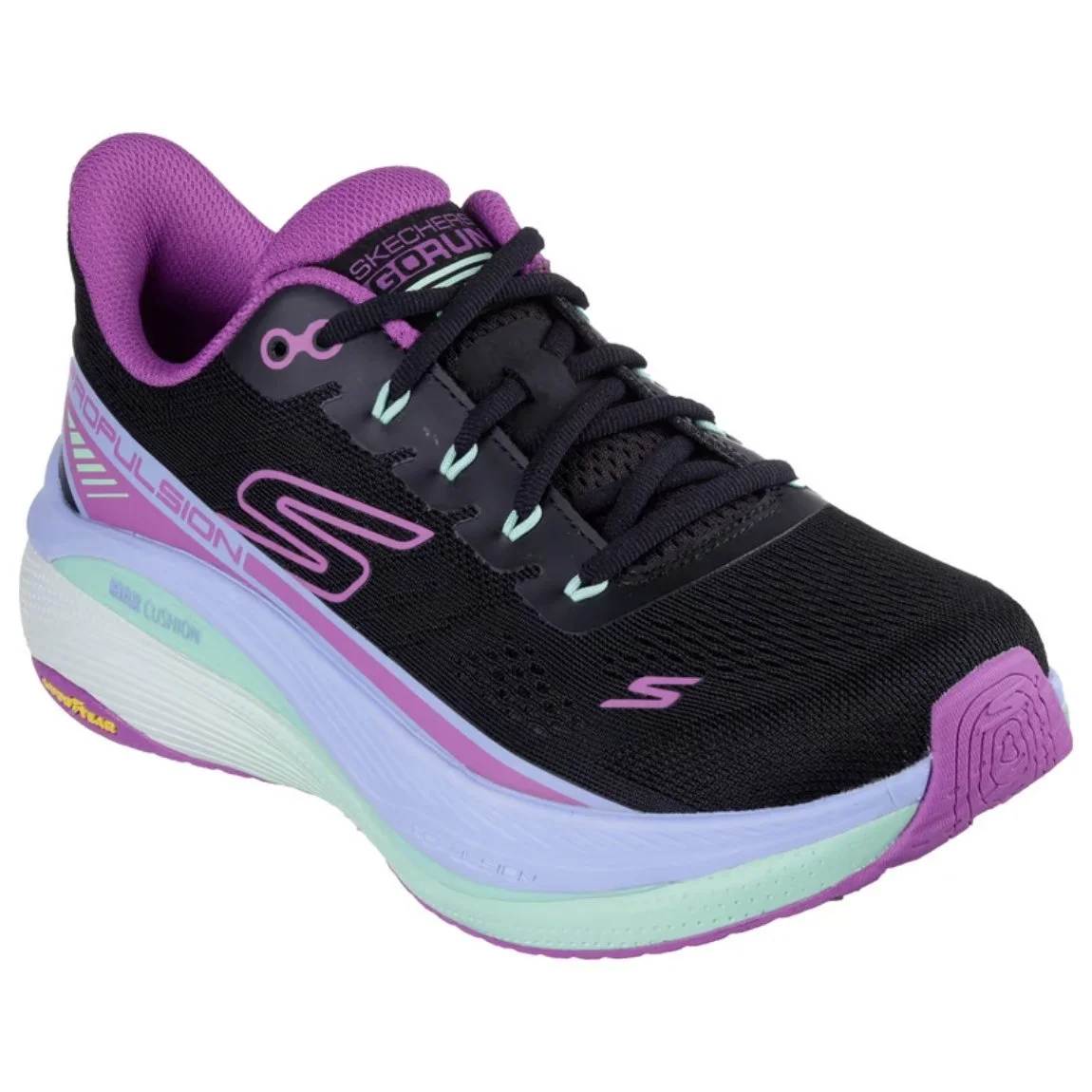 Tênis Skechers Max Cushioning Propulsion Feminino Preto/Roxo 3
