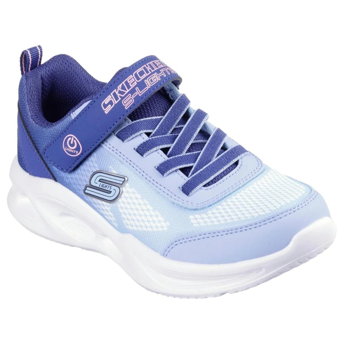 Tenis Skechers Sola Glow Ombre Deluxe Infantil Azul Claro 2