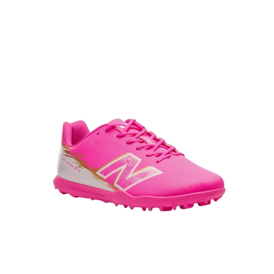 Chuteira New Balance Furon Club Society TF Unissex Rosa 2
