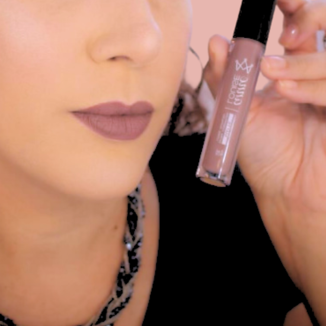Batom Vegano Líquido Matte 02 mais Anne Louise Nude Lilás 10