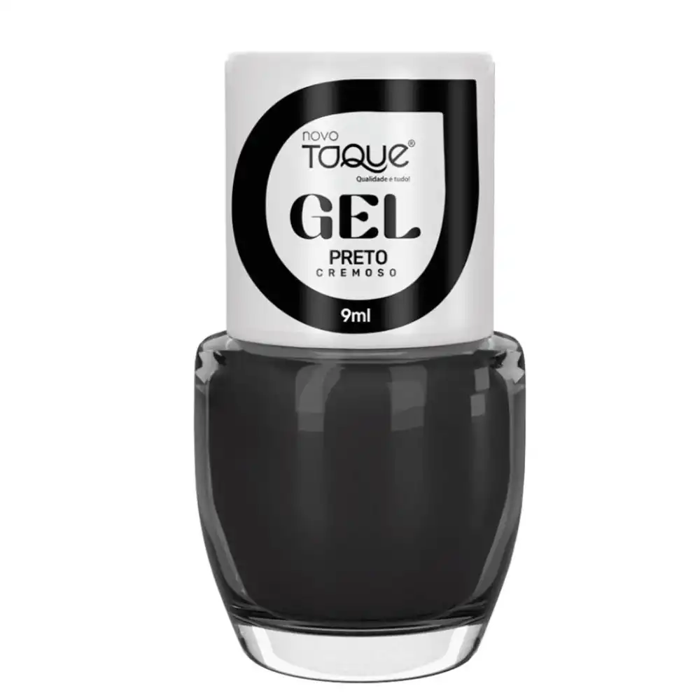 Esmalte Efeito Gel Preto Novo Toque 9ml Preto 1