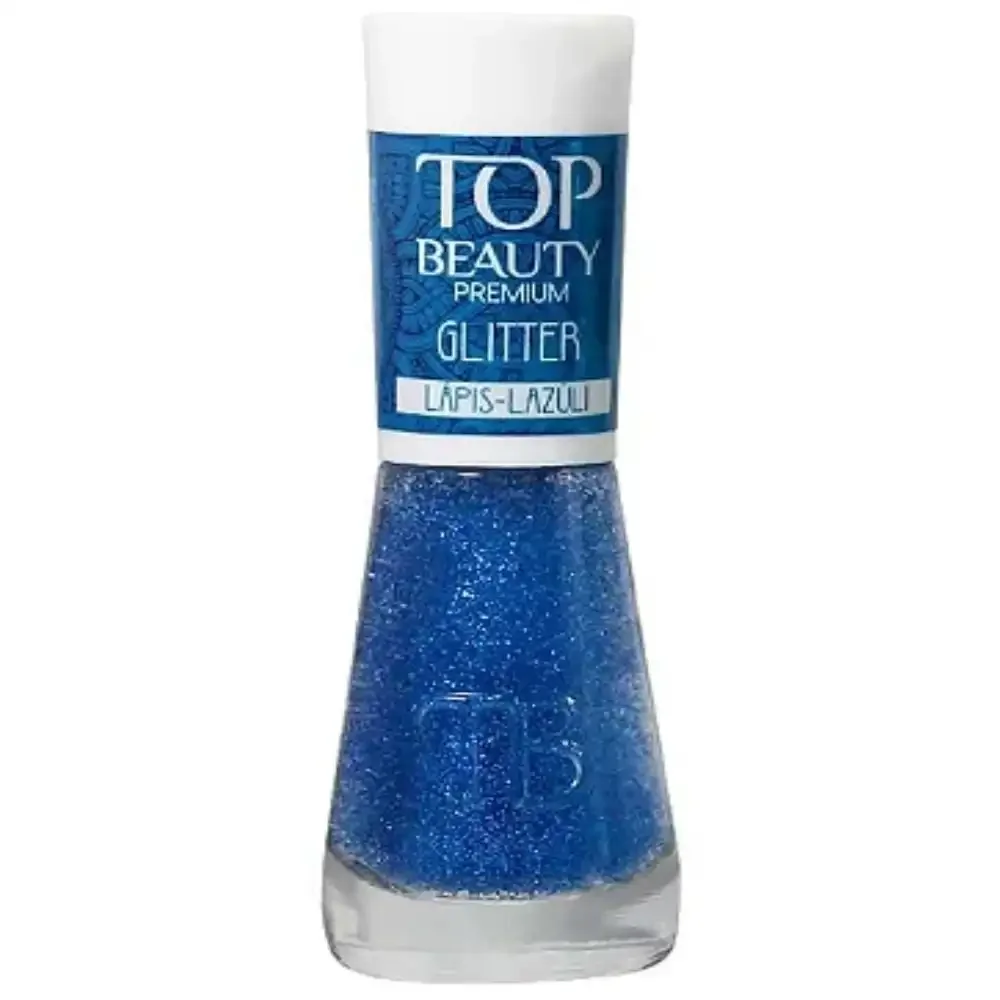 Esmalte Top Beauty Premium Glitter Lápis Lazuli 9ml Lazuli 1