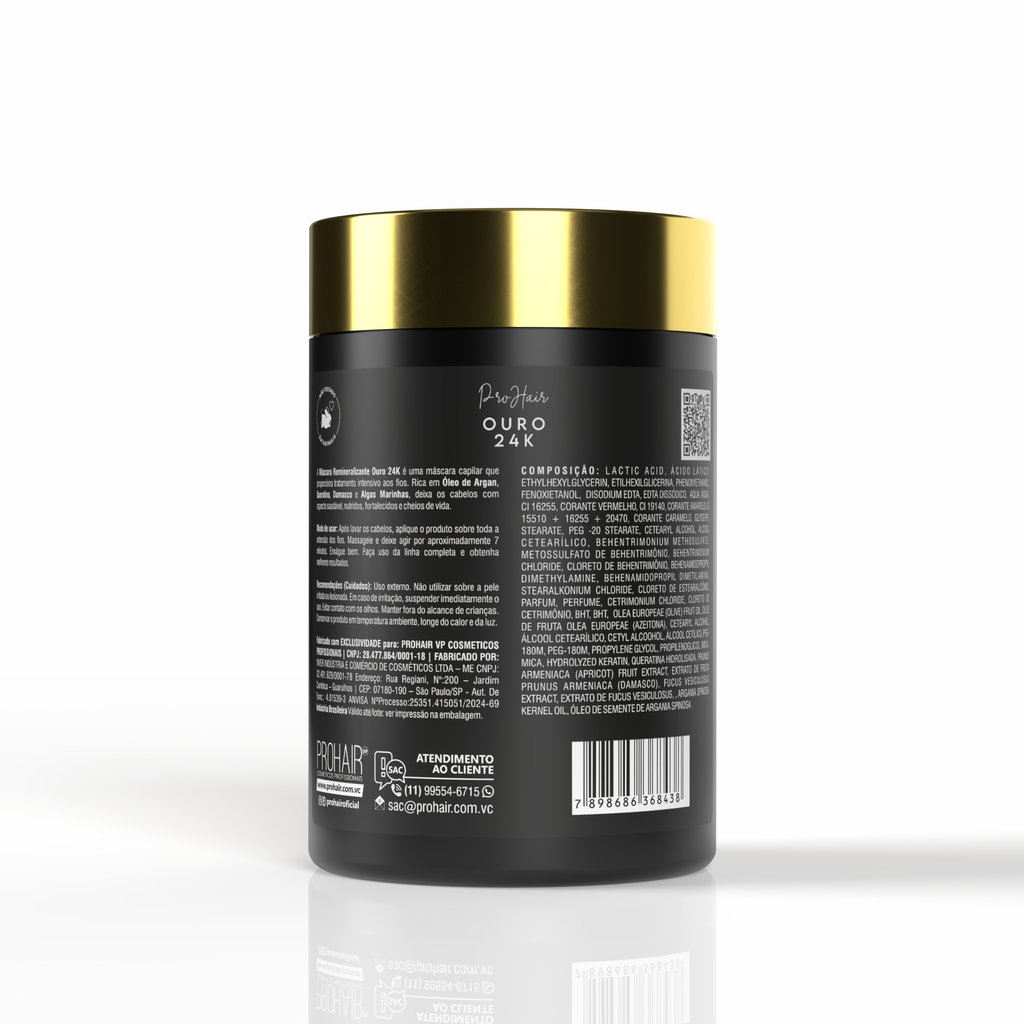 Mascara de Tratamento Ouro 24K 1kg - ProHair 1kg 2