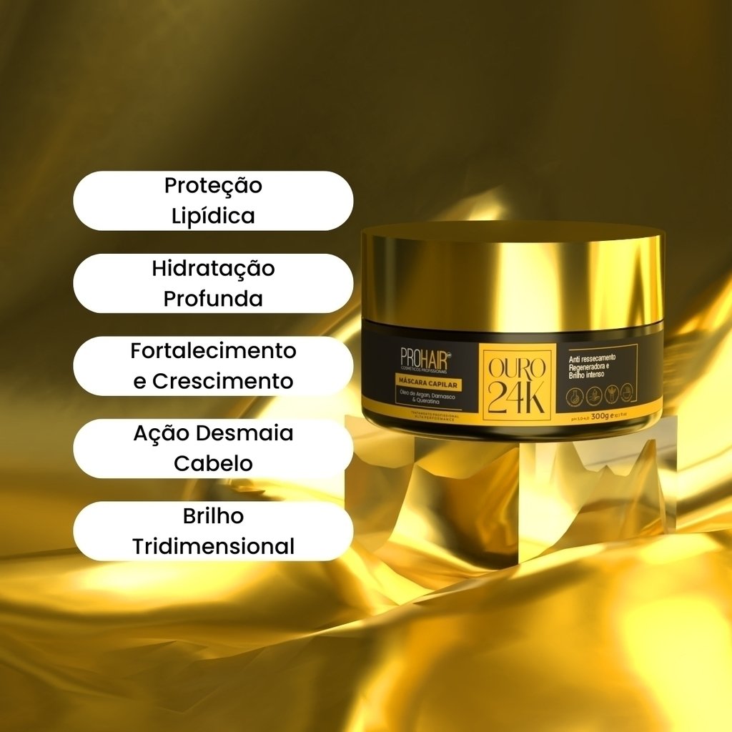  Mascara de Tratamento Ouro 24K 300g - ProHair 300g 3