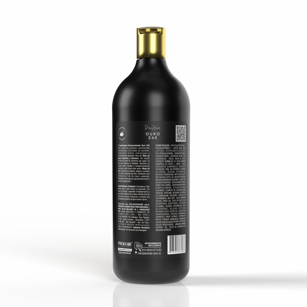 Condicionador Tratamento Hidratacao Ouro 24k 1 litro - ProHair 1L 2