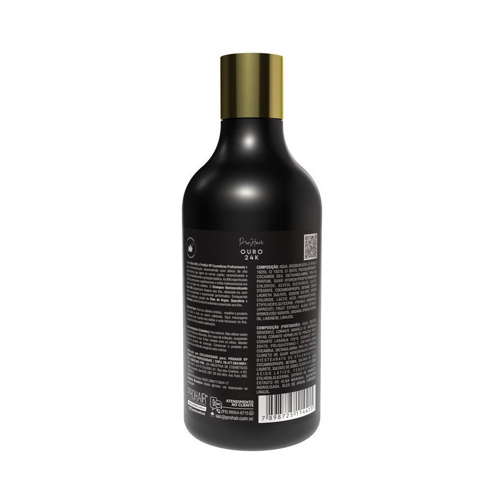 Shampoo de Tratamento Hidratacao Protetora Ouro 24k 300ml - Prohair 300ml 2
