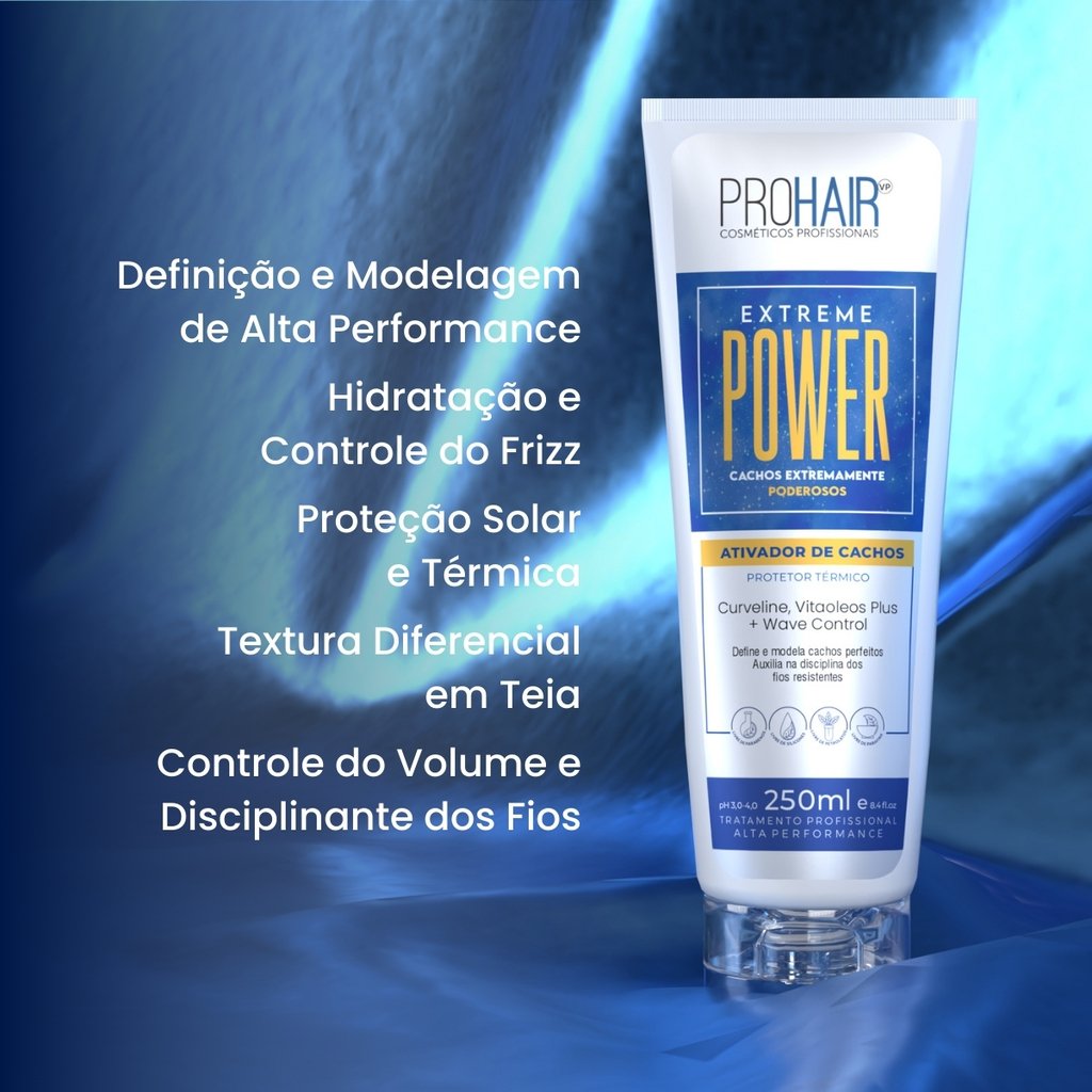 Ativador De Cachos Extreme Power 250ml Prohair 250g 3