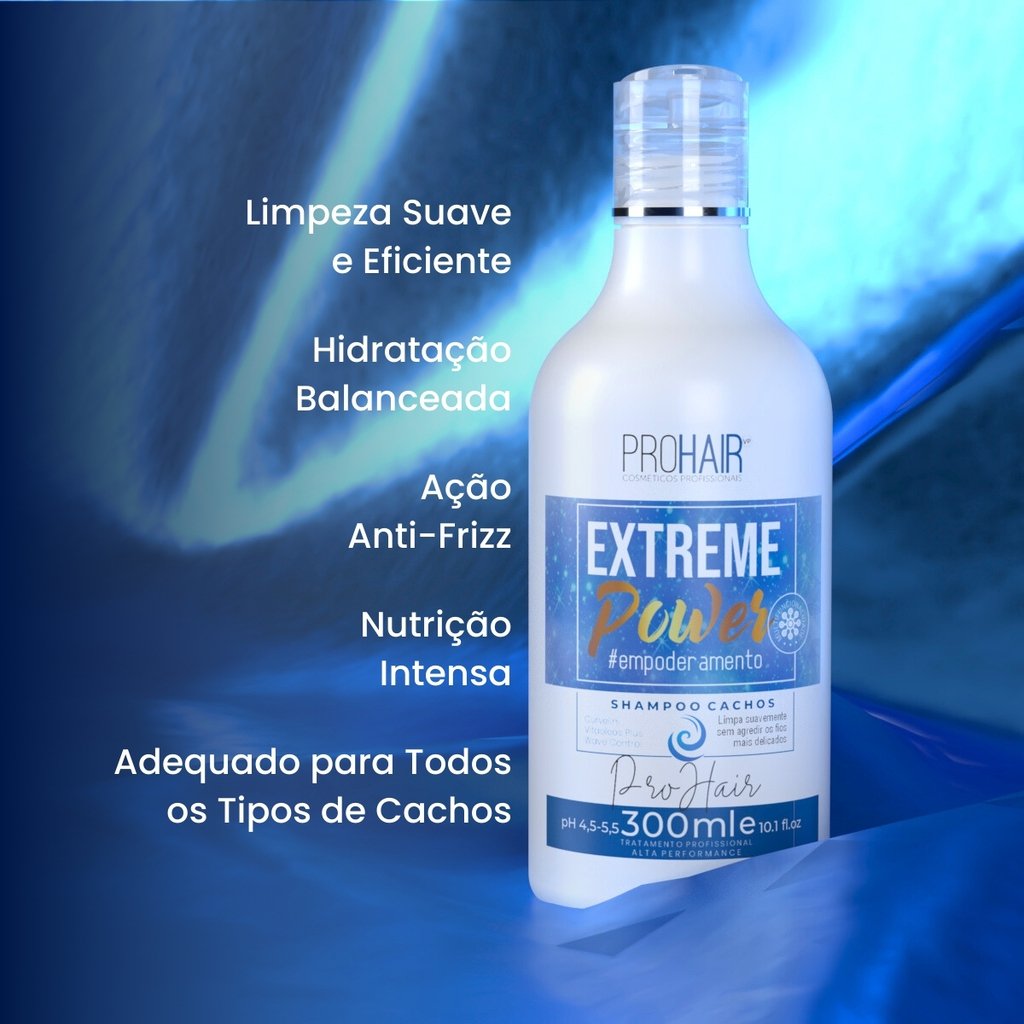 Shampoo Tratamento Para Cabelos Cacheados Extreme Power 300ml 300ml 3