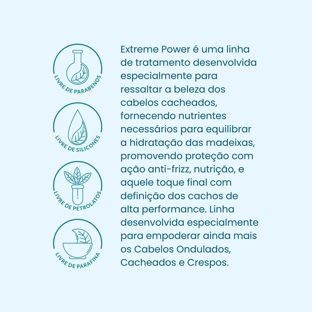 Shampoo Tratamento Para Cabelos Cacheados Extreme Power 300ml 300ml 5