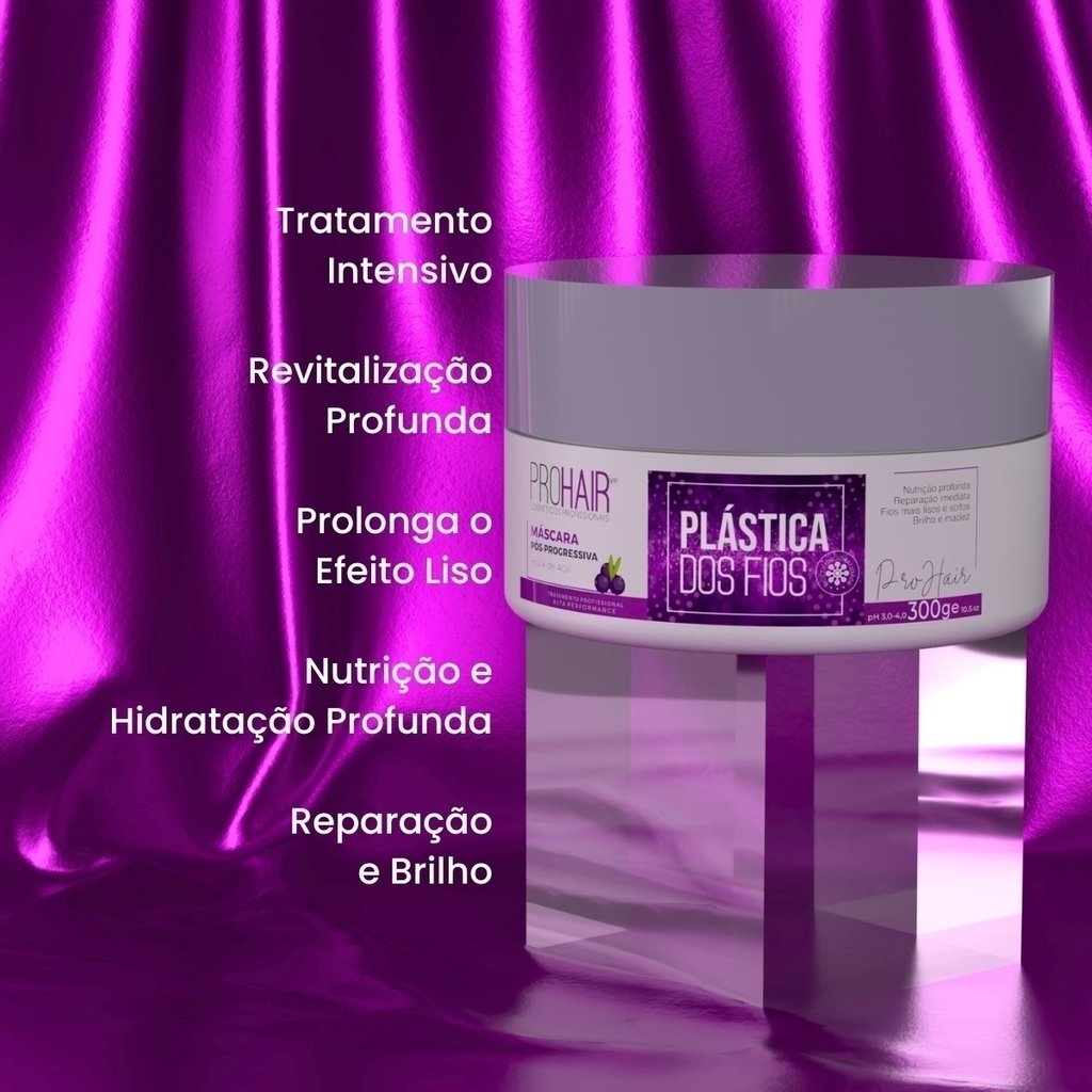 Mascara De Tratamento 300g Plastica Dos Fios - Prohair 300g 3