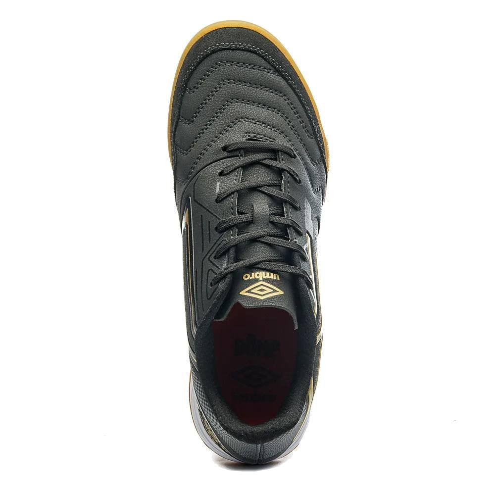 Chuteira Futsal Umbro Pro 5 Bump Club Preto/Dourado 3