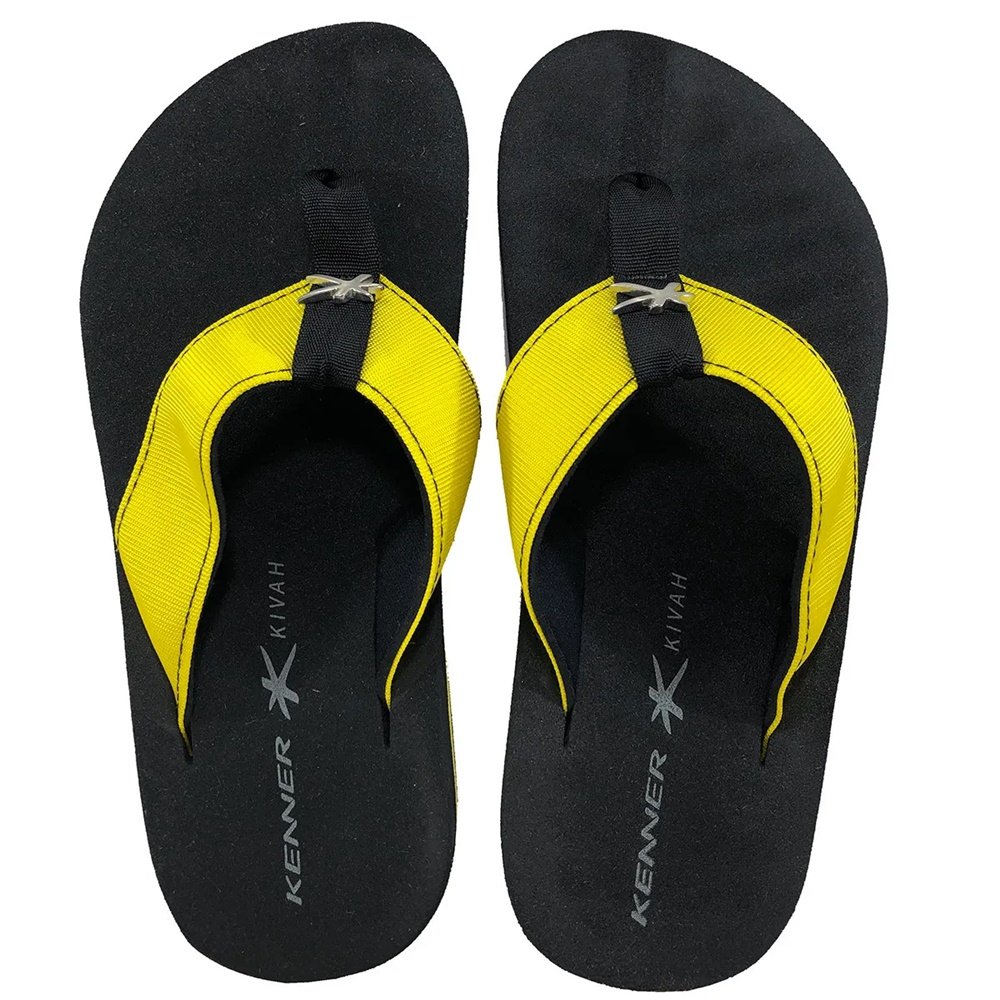 Chinelo Kenner Kivah Line Colors Preto/Amarelo 1