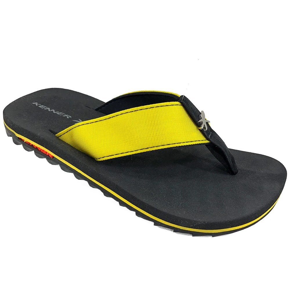 Chinelo Kenner Kivah Line Colors Preto/Amarelo 2