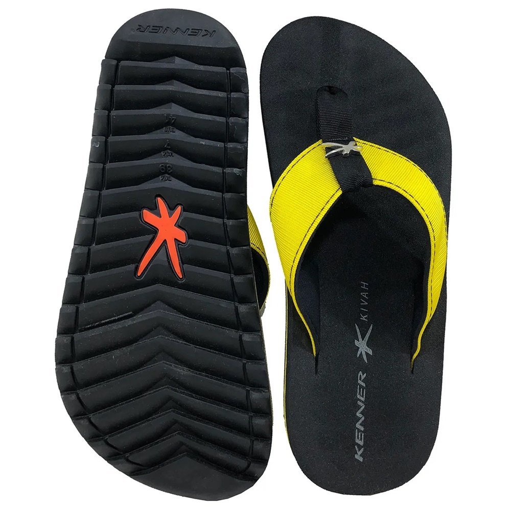 Chinelo Kenner Kivah Line Colors Preto/Amarelo 4