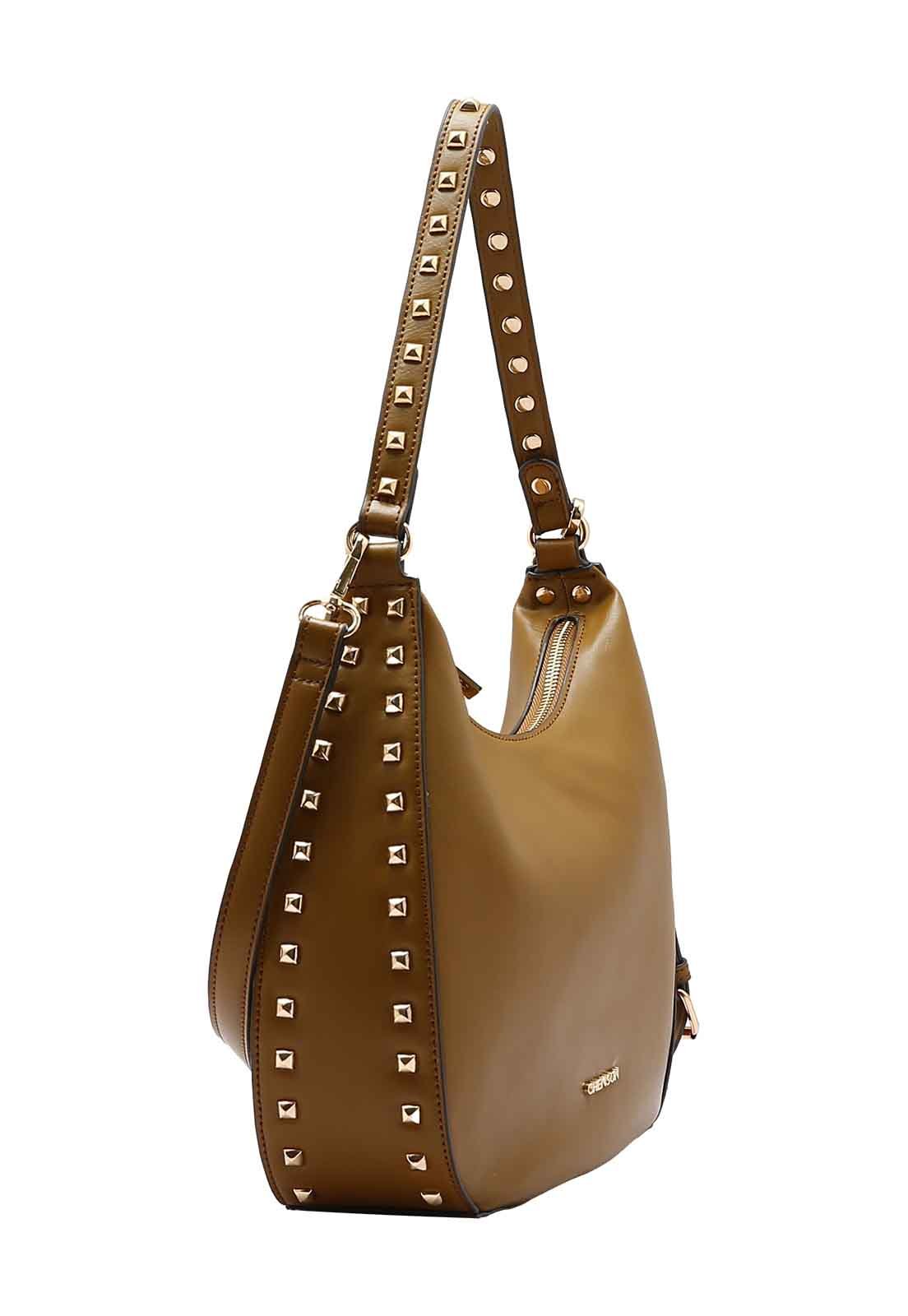 Bolsa Feminina Chenson Original Mini Rebites Ombro 3485014 Café 2