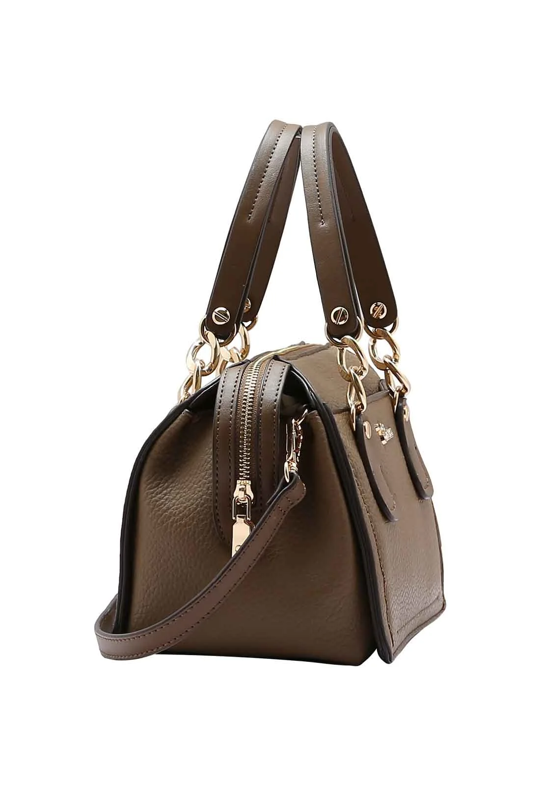 Bolsa Feminina Chenson Original Ferragem Chic Baú 3485018 Marrom 2