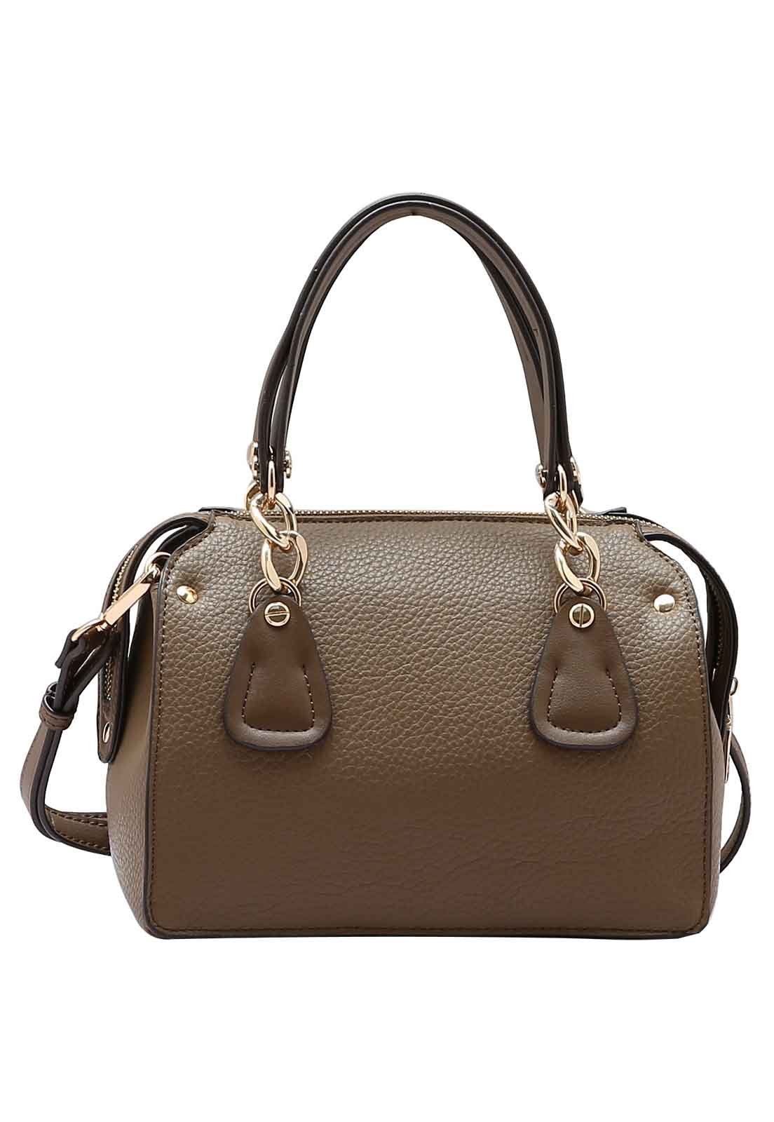 Bolsa Feminina Chenson Original Ferragem Chic Baú 3485018 Marrom 3