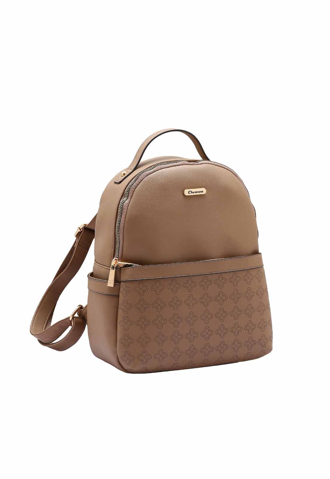 Mochila Feminina Chenson Original Perfurado Costas 8484949 Natural 1