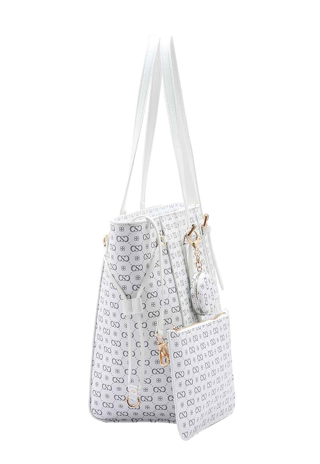 Kit Bolsa Feminina + Necessaire Chenson Original Elegance Luxo Ombro 3485079 Branco 2