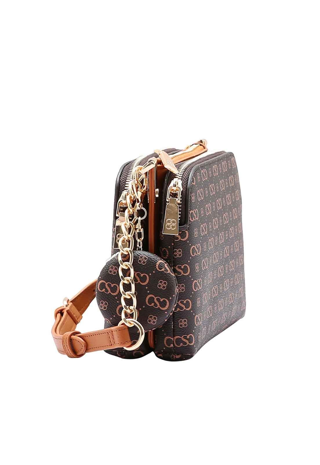 Bolsa Feminina Chenson Original Elegance Luxo Transversal 3485088 Café 2