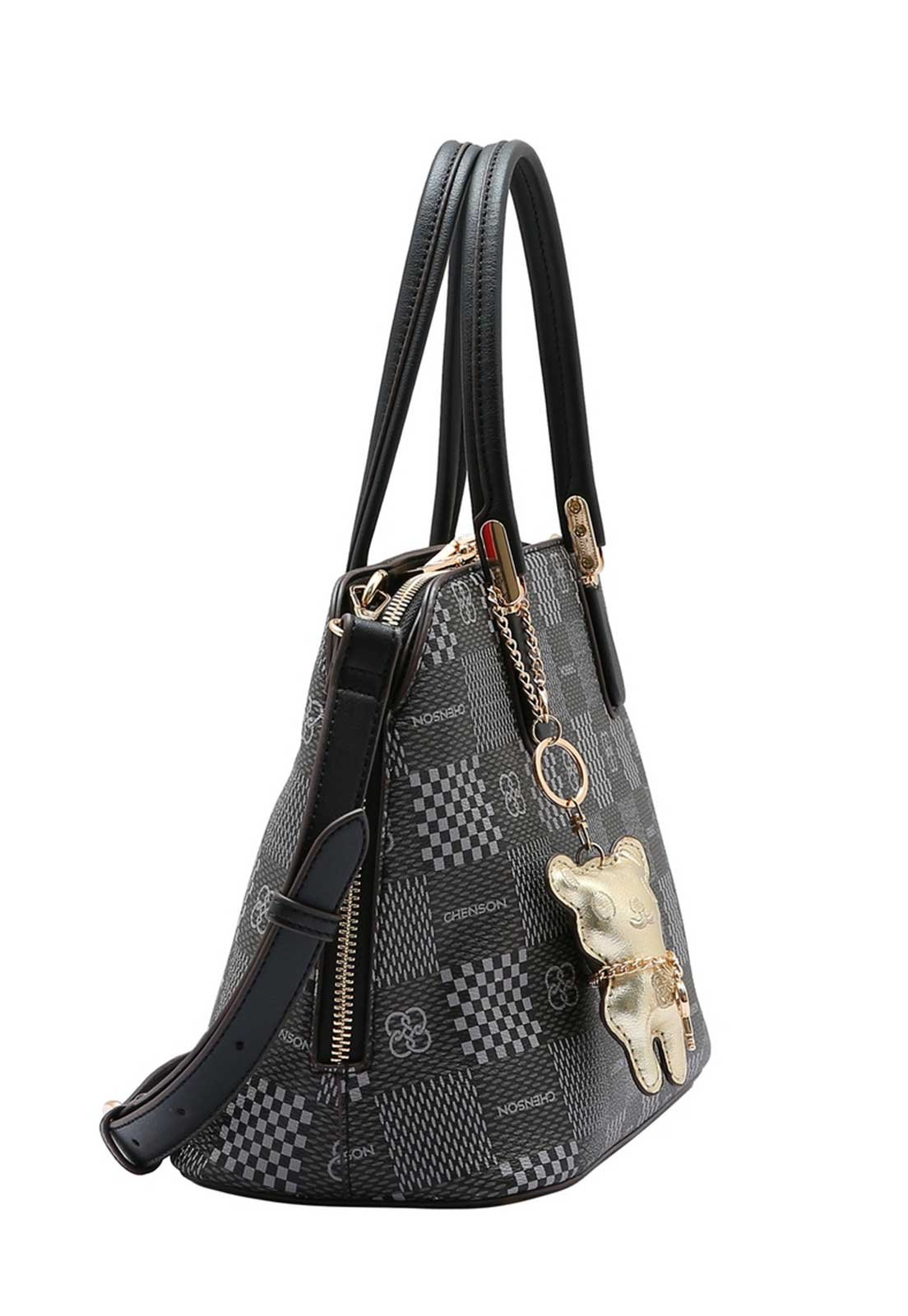 Bolsa Feminina Chenson Original Elemento Gráfico Mão Preto 2