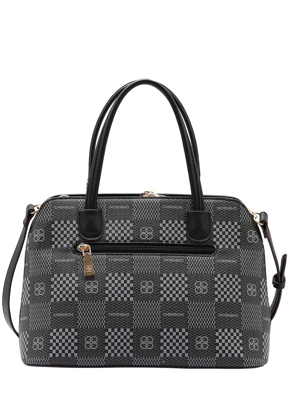 Bolsa Feminina Chenson Original Elemento Gráfico Mão Preto 3