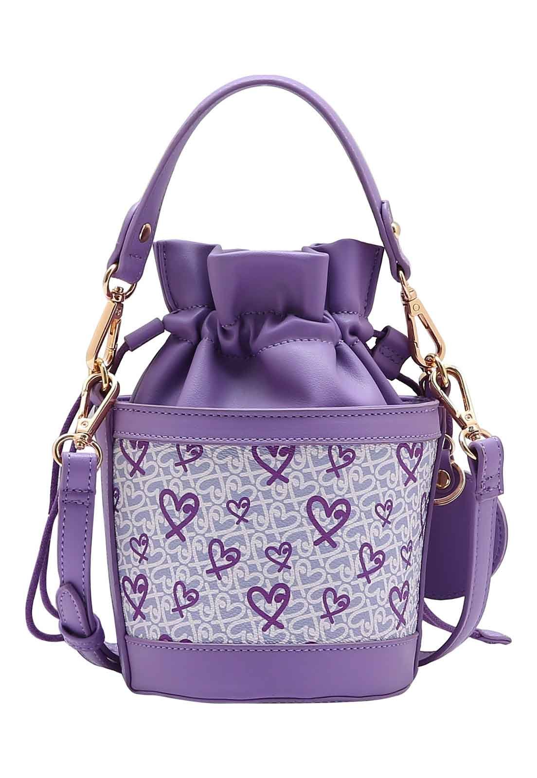 Bolsa Feminina Chenson Original Little Heart Saco 3484966 Roxo 3