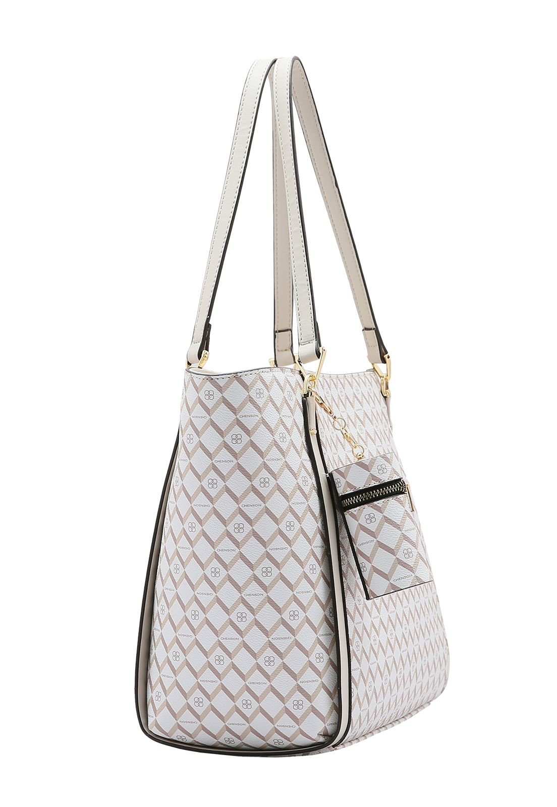 Bolsa Feminina Chenson Monograma Contemporâneo 3484751 Bege 2