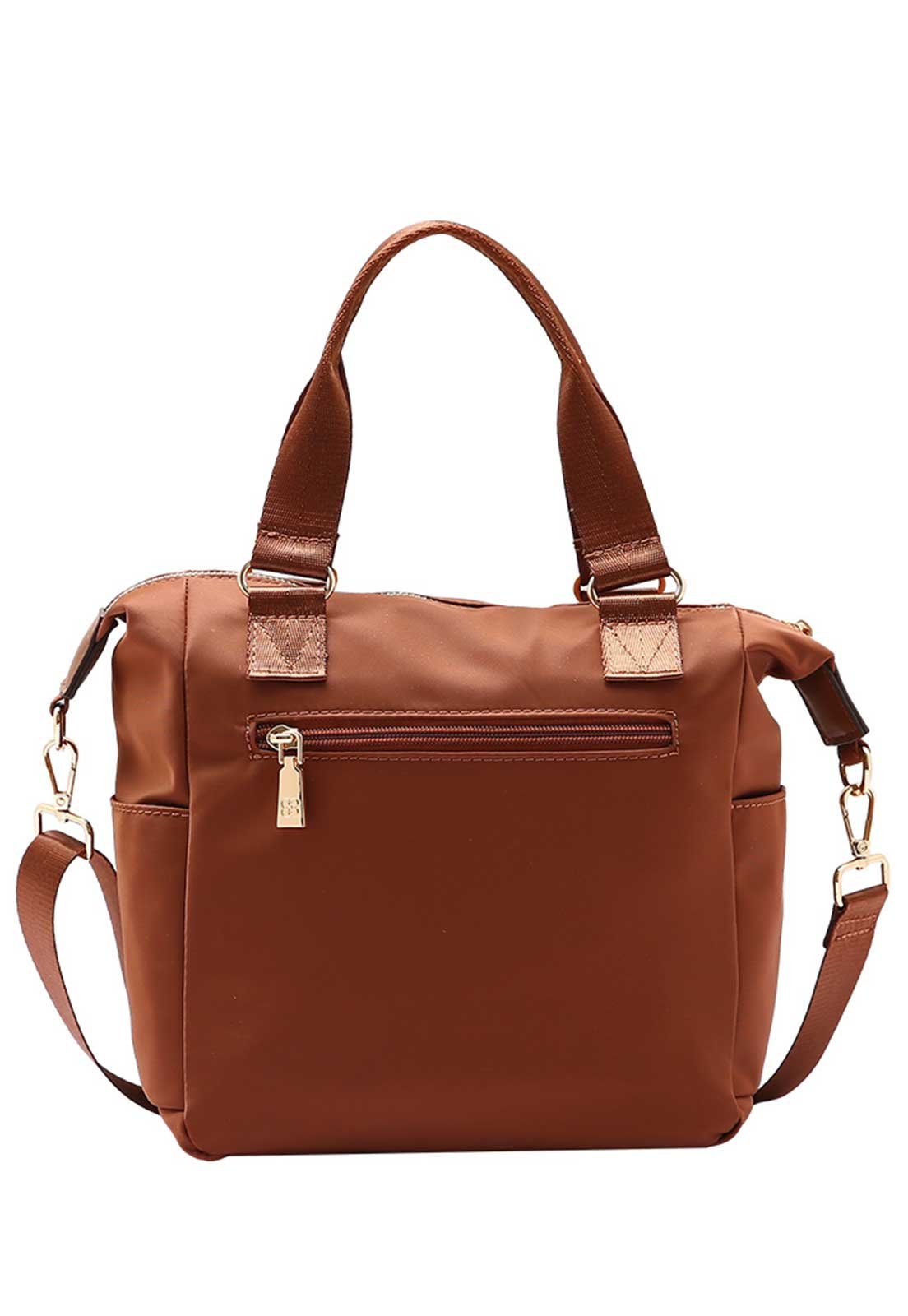 Bolsa Feminina Chenson Original Twill Nylon Mão 3784945 Marrom 3