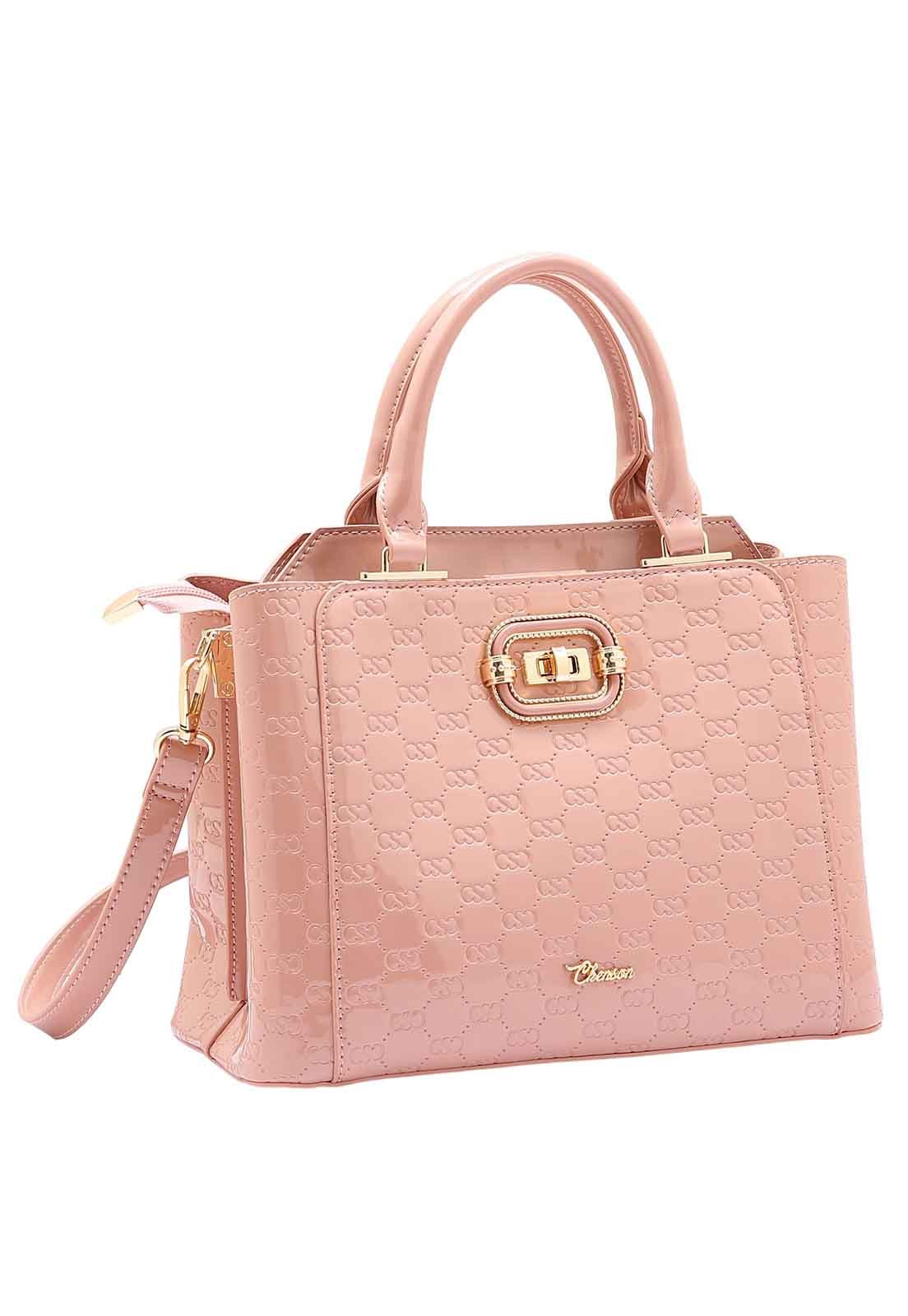 Bolsa Feminina Chenson Original Mini Logo Verniz Mão 3485036 Rosé 1
