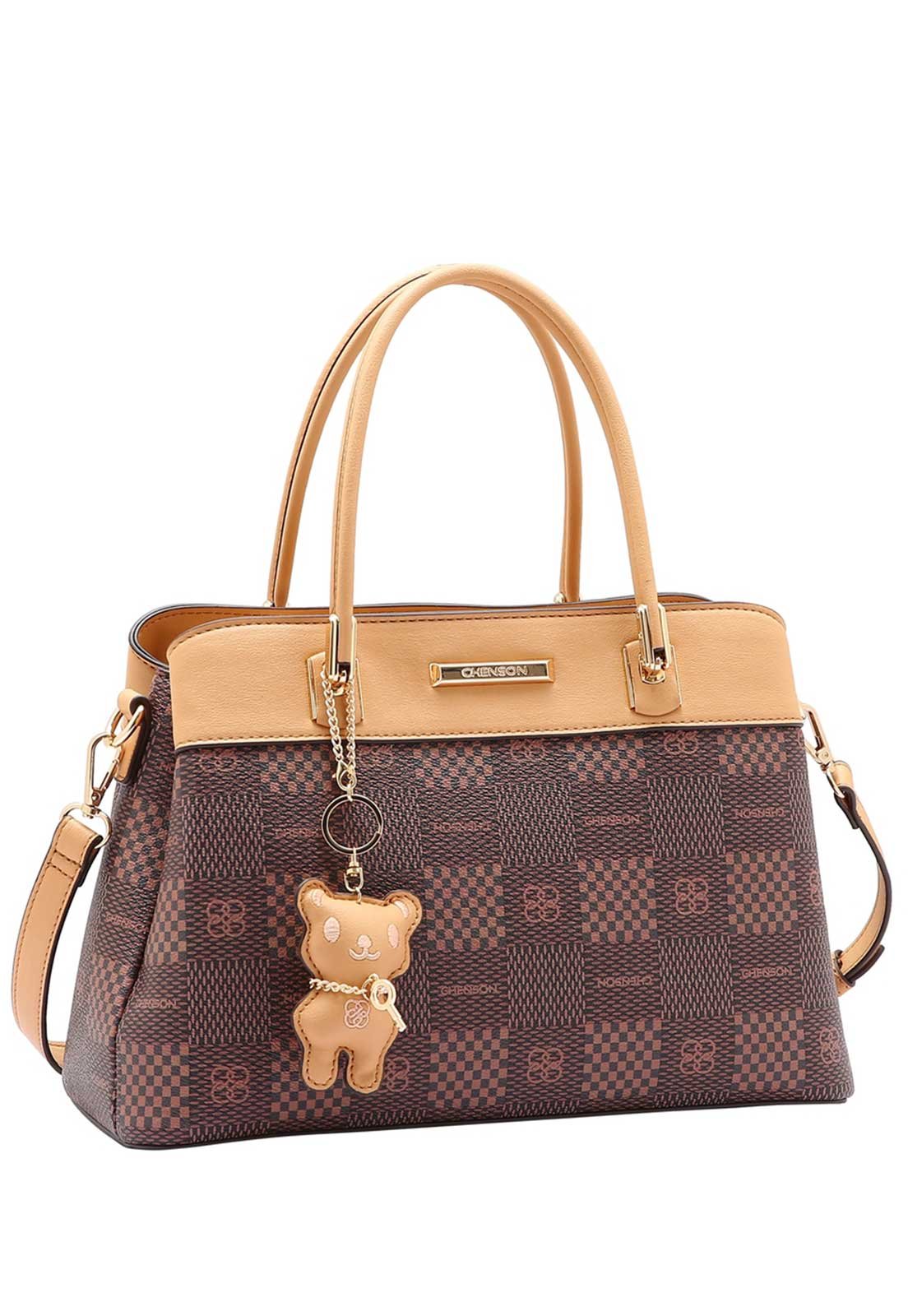 Bolsa Feminina Chenson Original Elemento Gráfico Mão 3485095 Café 1