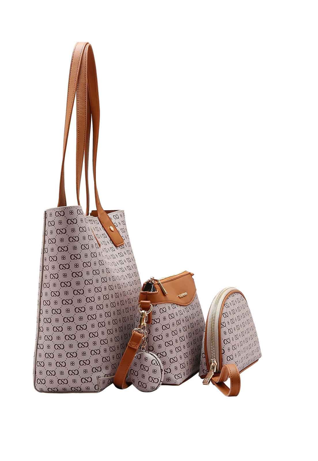 Bolsa Feminina Chenson Original Elegance Luxo Kit 3 peças 3485081 Bege 2