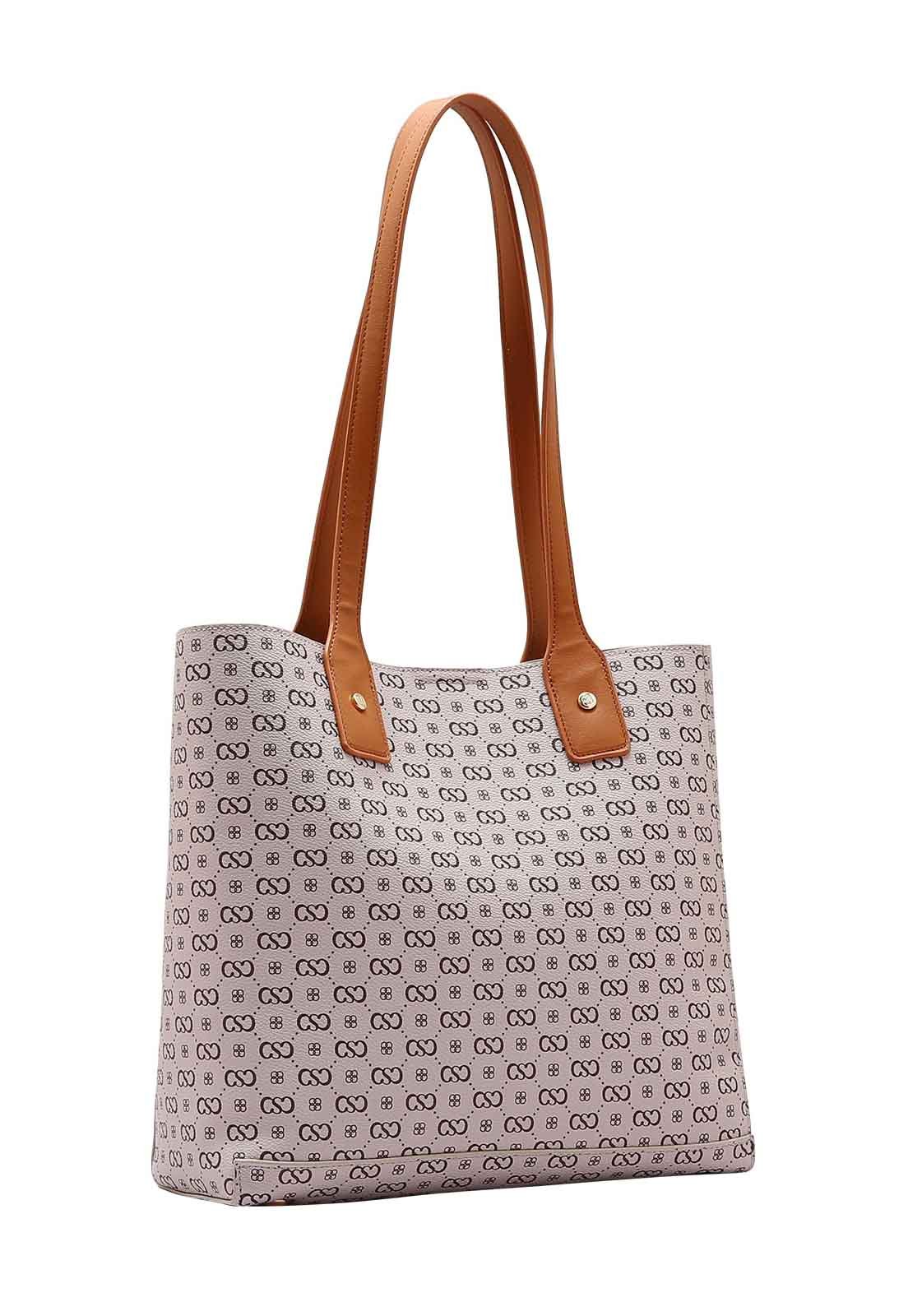 Bolsa Feminina Chenson Original Elegance Luxo Kit 3 peças 3485081 Bege 4