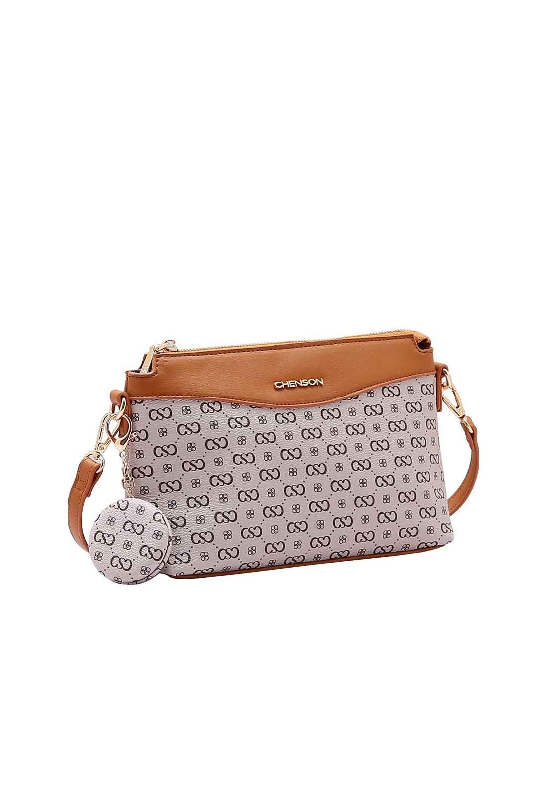 Bolsa Feminina Chenson Original Elegance Luxo Kit 3 peças 3485081 Bege 7