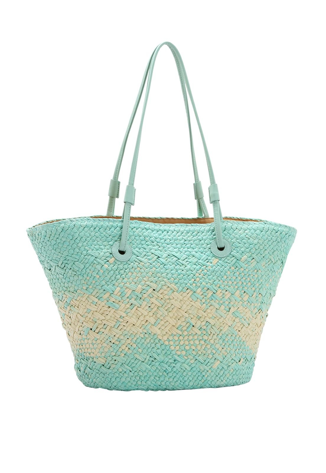 Bolsa Feminina Palha Ombro 3184577 Azul Claro 3