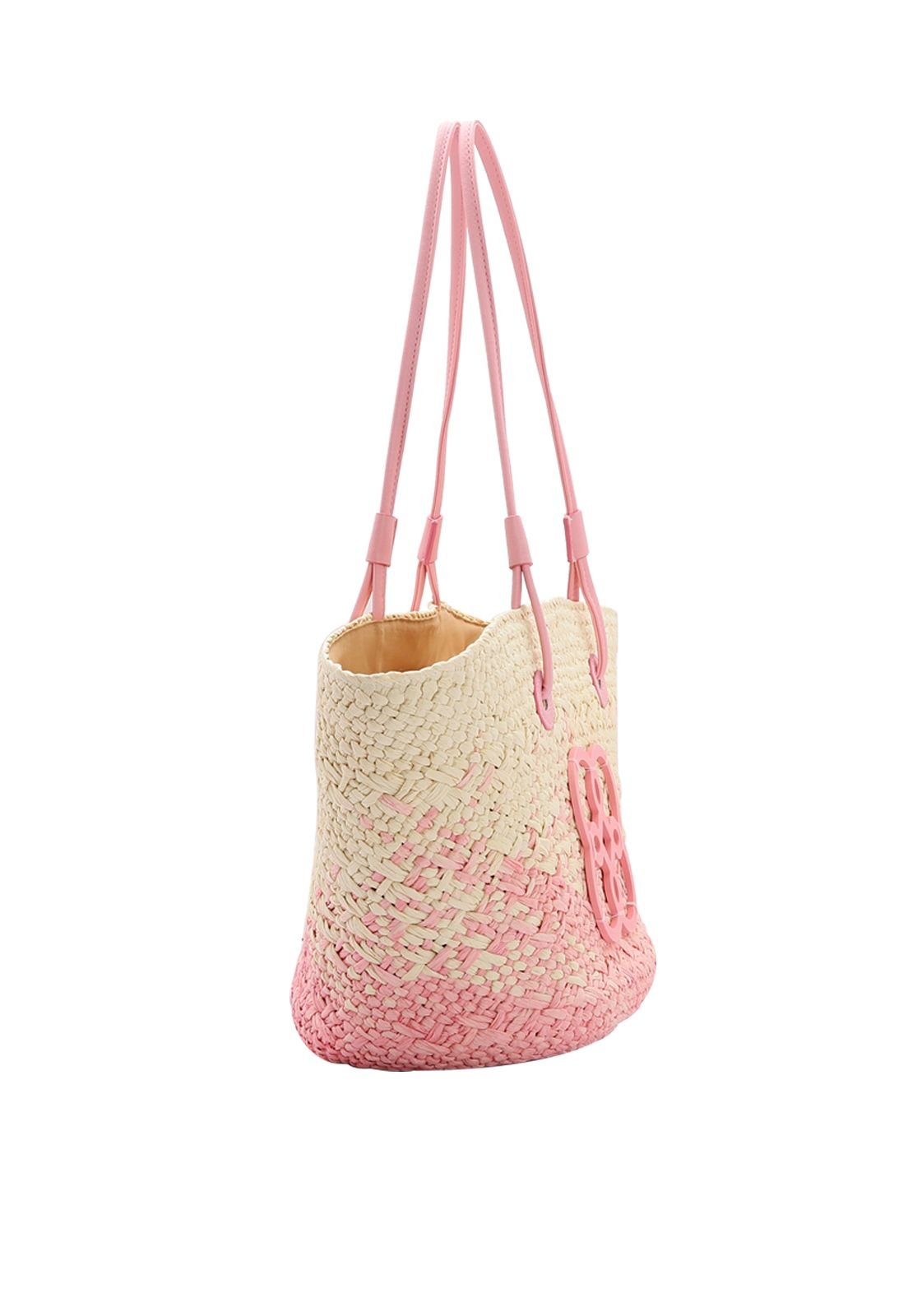Bolsa Feminina Palha Ombro 3184577 Rosa 2