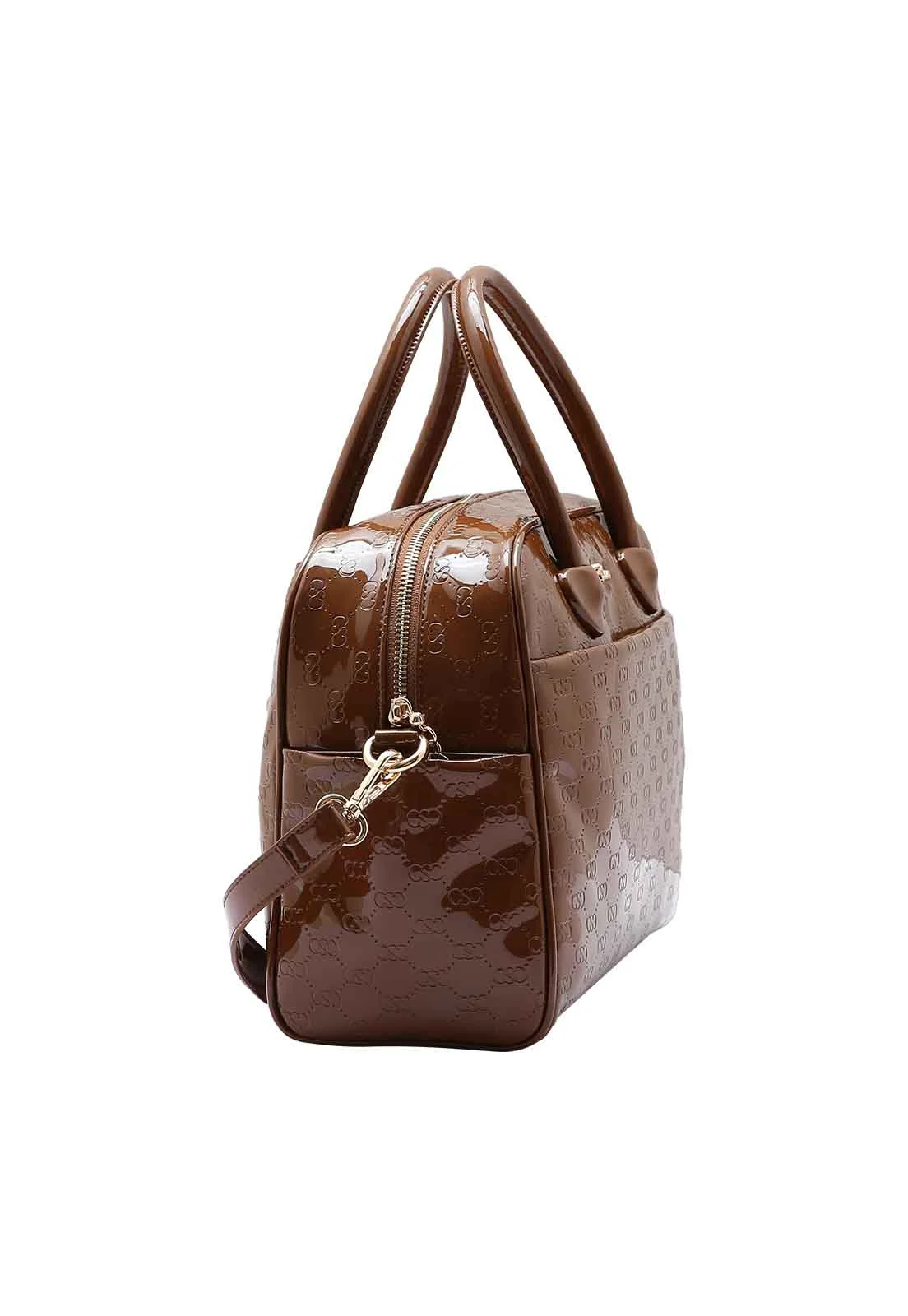 Bolsa Feminina Chenson Original Mini Logo Verniz Mão 3485035 Marrom 2