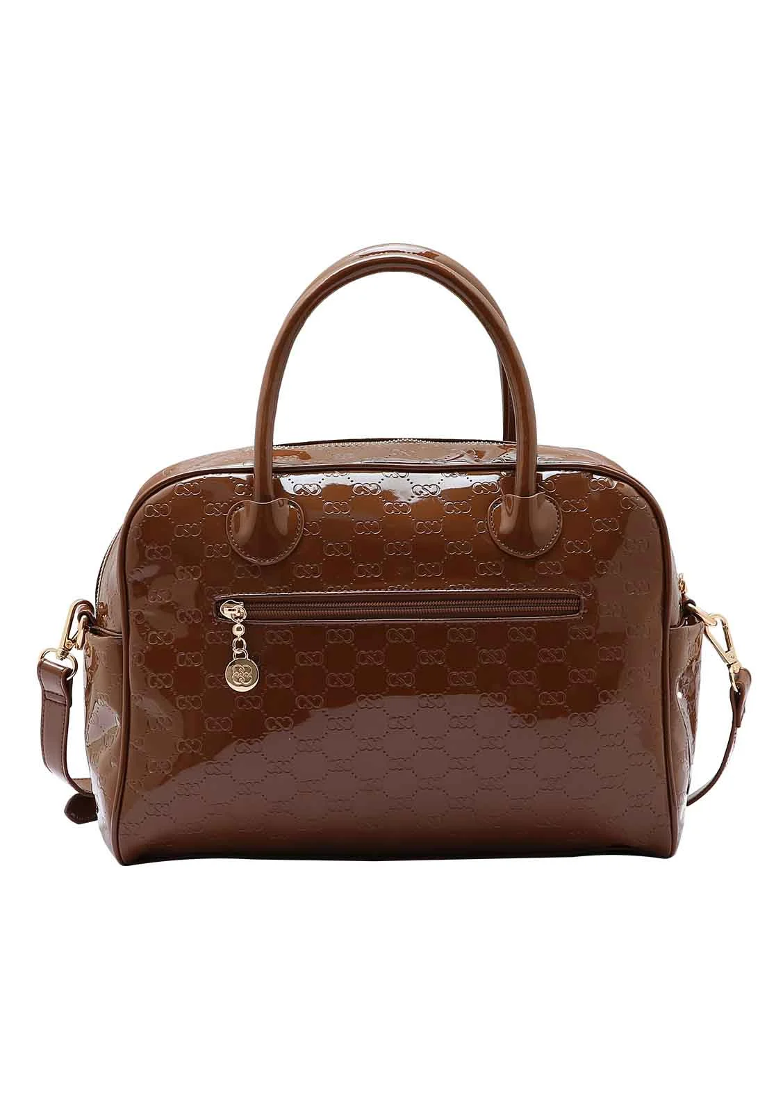 Bolsa Feminina Chenson Original Mini Logo Verniz Mão 3485035 Marrom 3