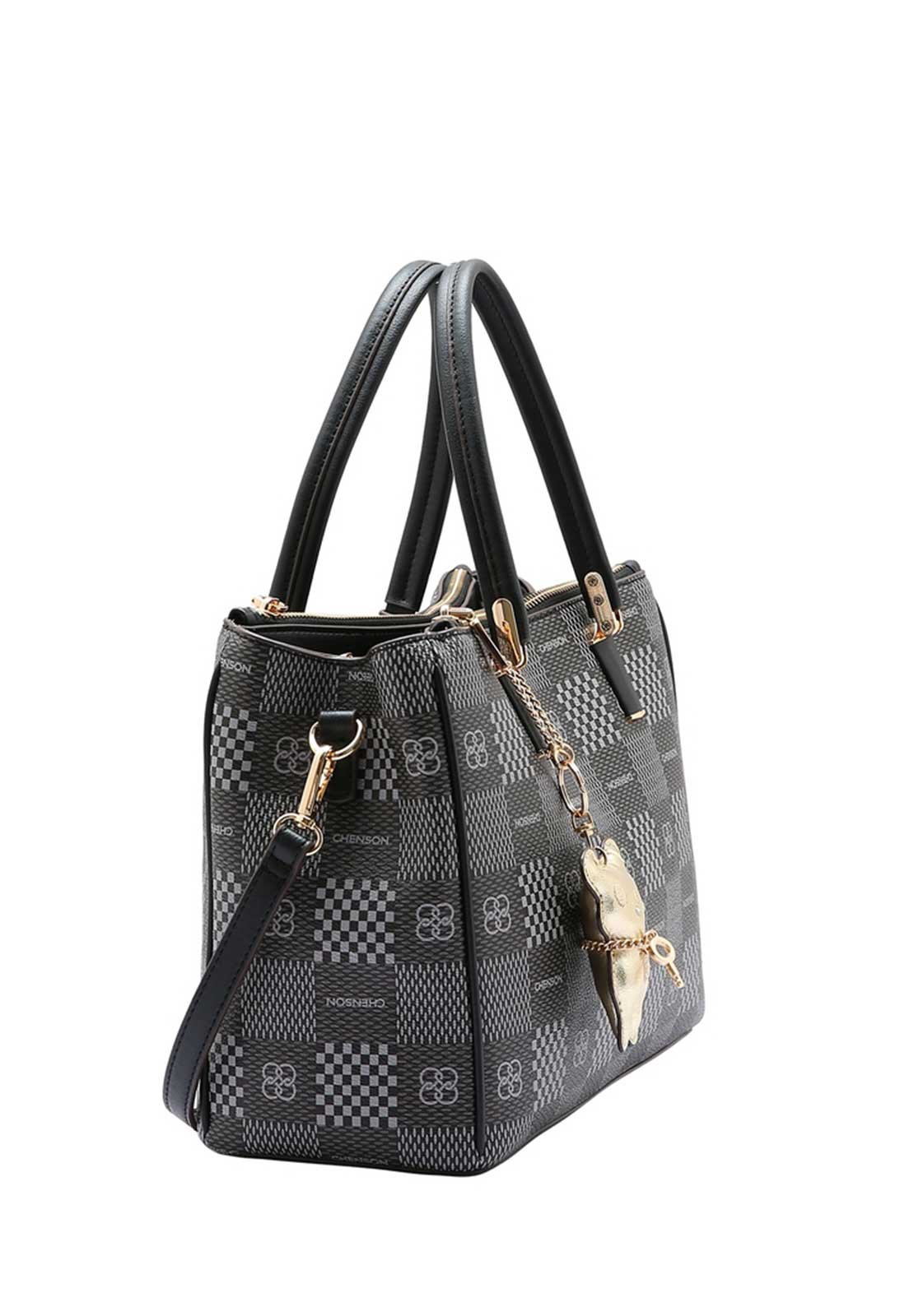 Bolsa Feminina Chenson Original Elemento Gráfico Mão 3485093 Preto 2