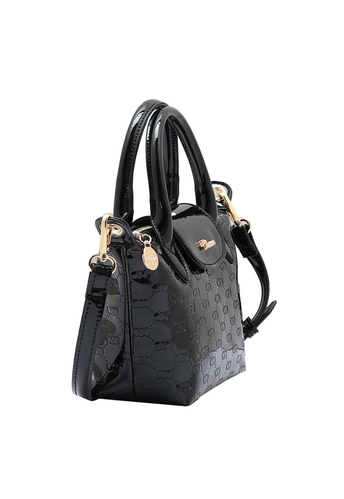 Bolsa Feminina Chenson Original Mini Logo Verniz Mão 3485038 Preto 2