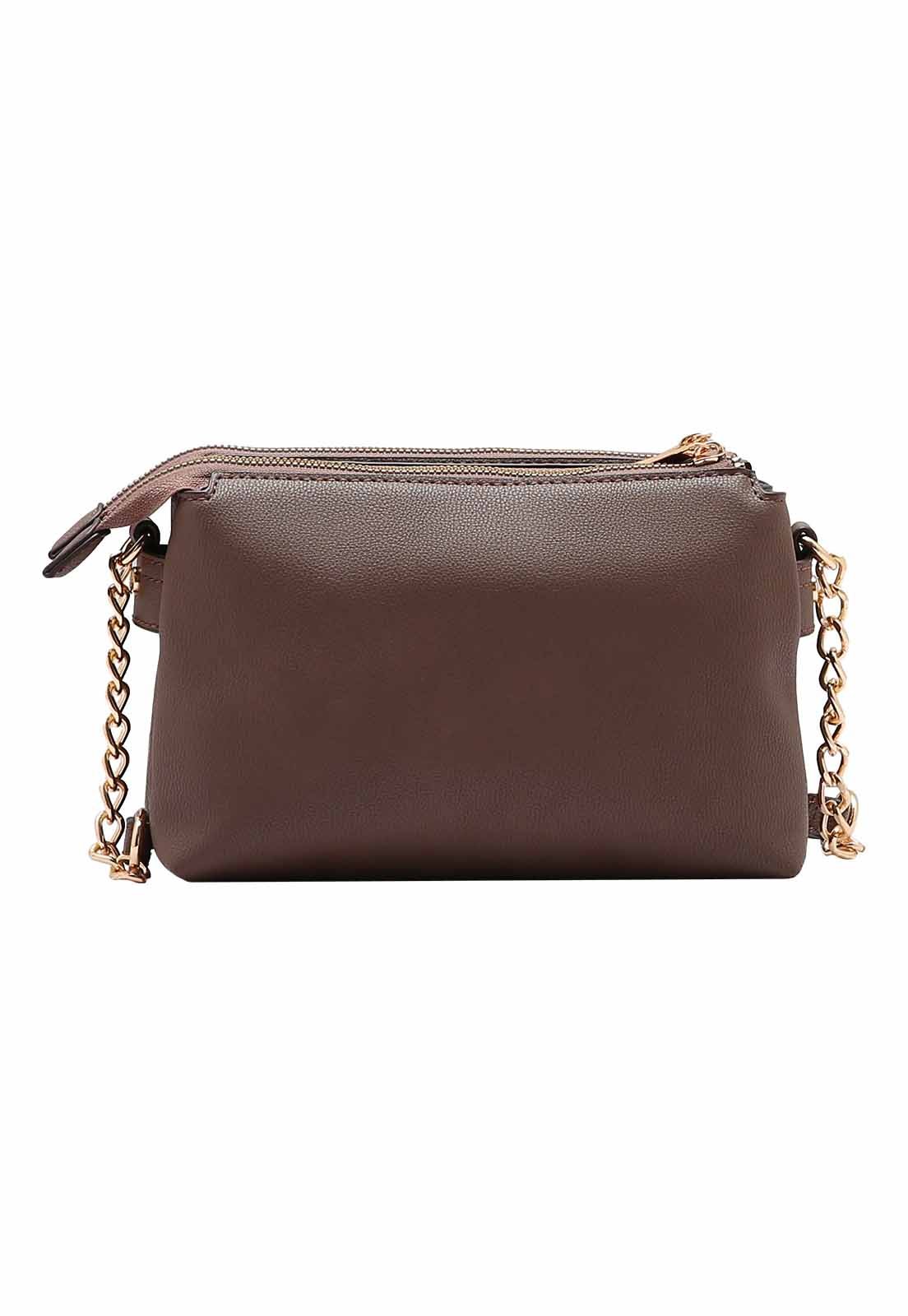 Bolsa Feminina Chenson Original Transversal Versátil 3484928 Marrom 3