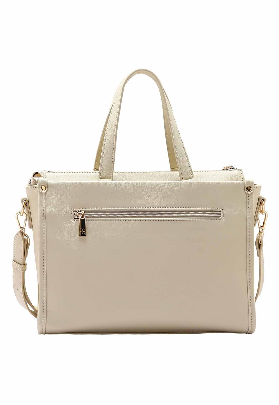 Bolsa Feminina Chenson Original Textura Minimalista Mão 3484897 Off White 3
