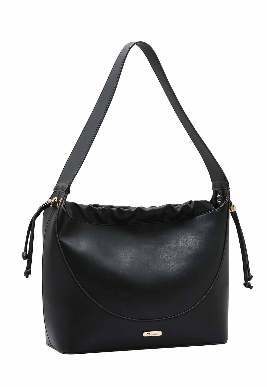 Bolsa Feminina Chenson Original Franzido Chic Ombro 3484891 Preto 1