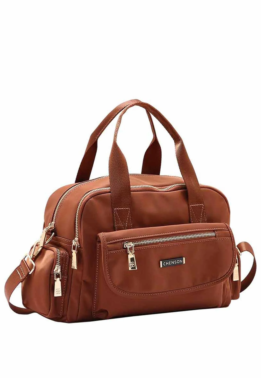 Bolsa Feminina Chenson Original Twill Nylon Mão Marrom 1