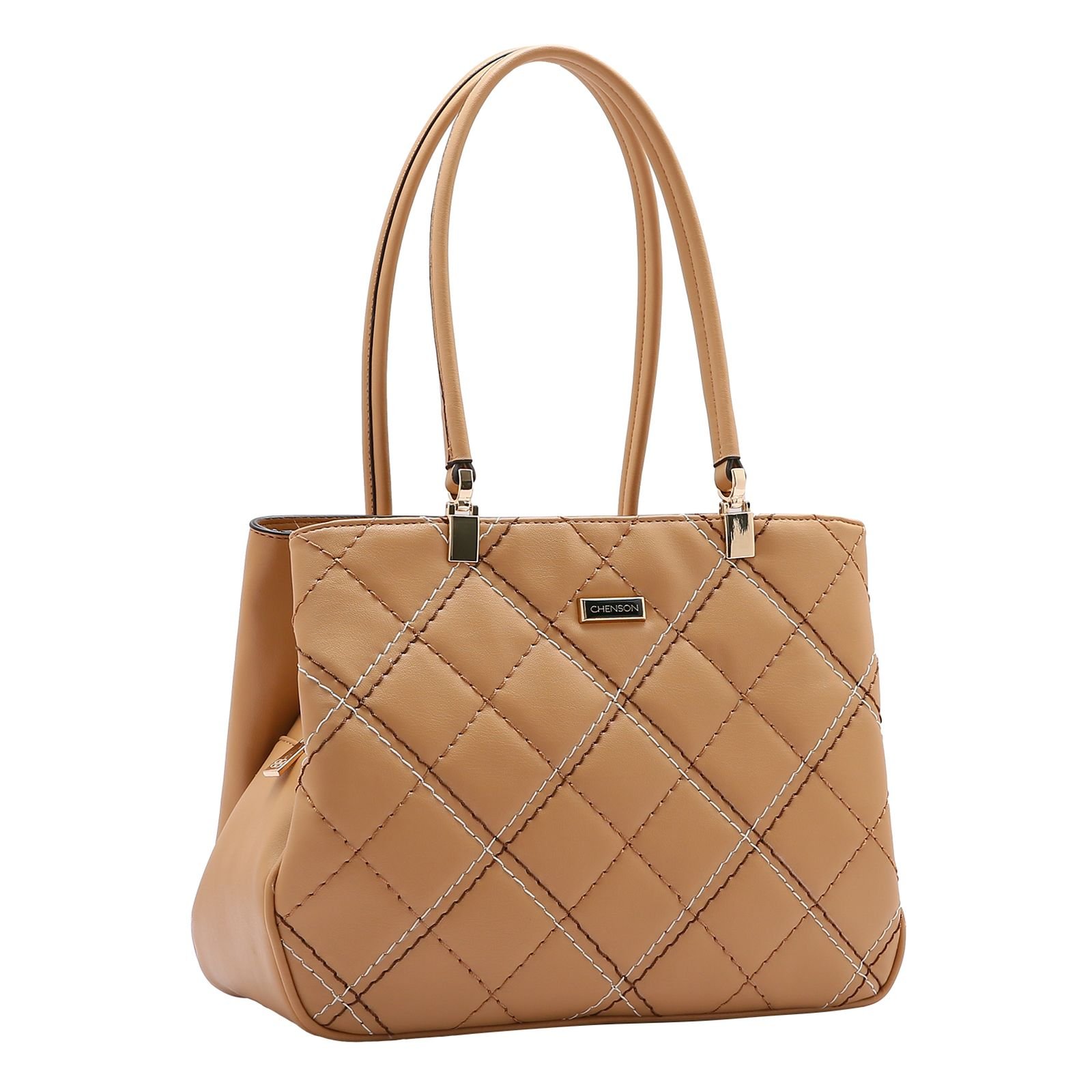 Bolsa Feminina Chenson Pesponto Delicado 3484676 Bege 1