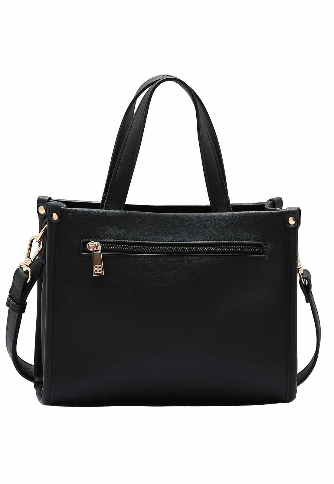 Bolsa Feminina Chenson Original Textura Minimalista Mão 3484898 Preto 3
