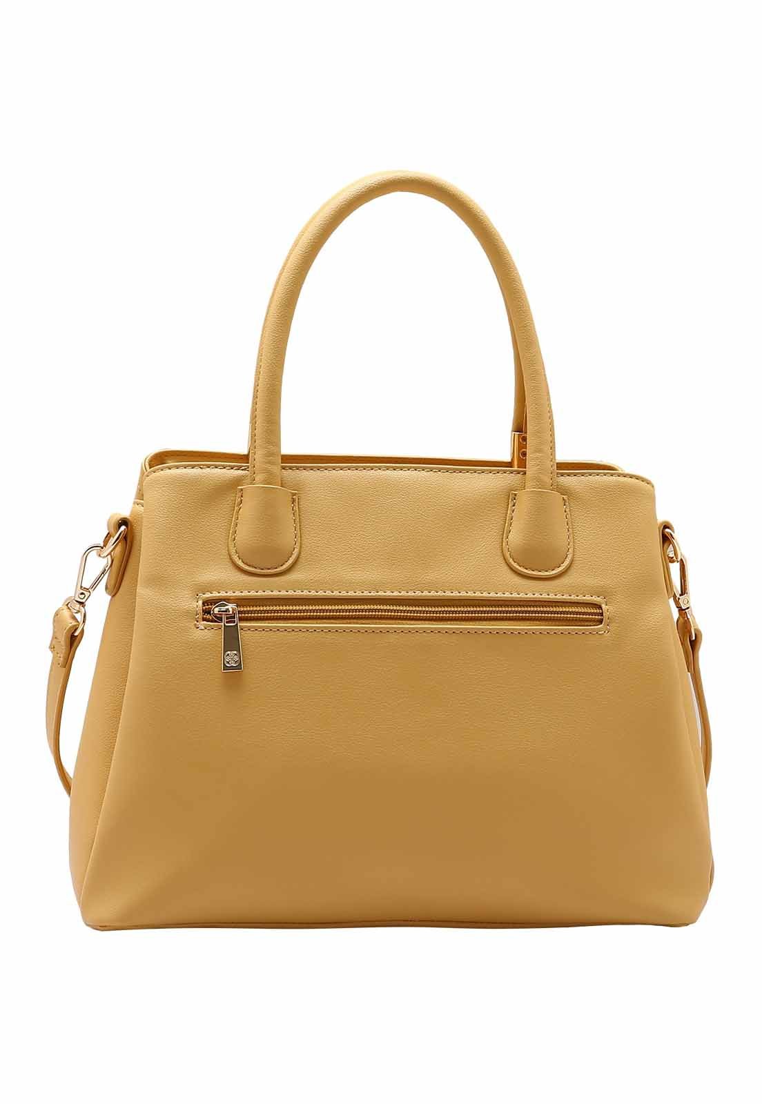 Bolsa Feminina Chenson Original Matelassê Diagonal Mão 3484894 Amarelo 3