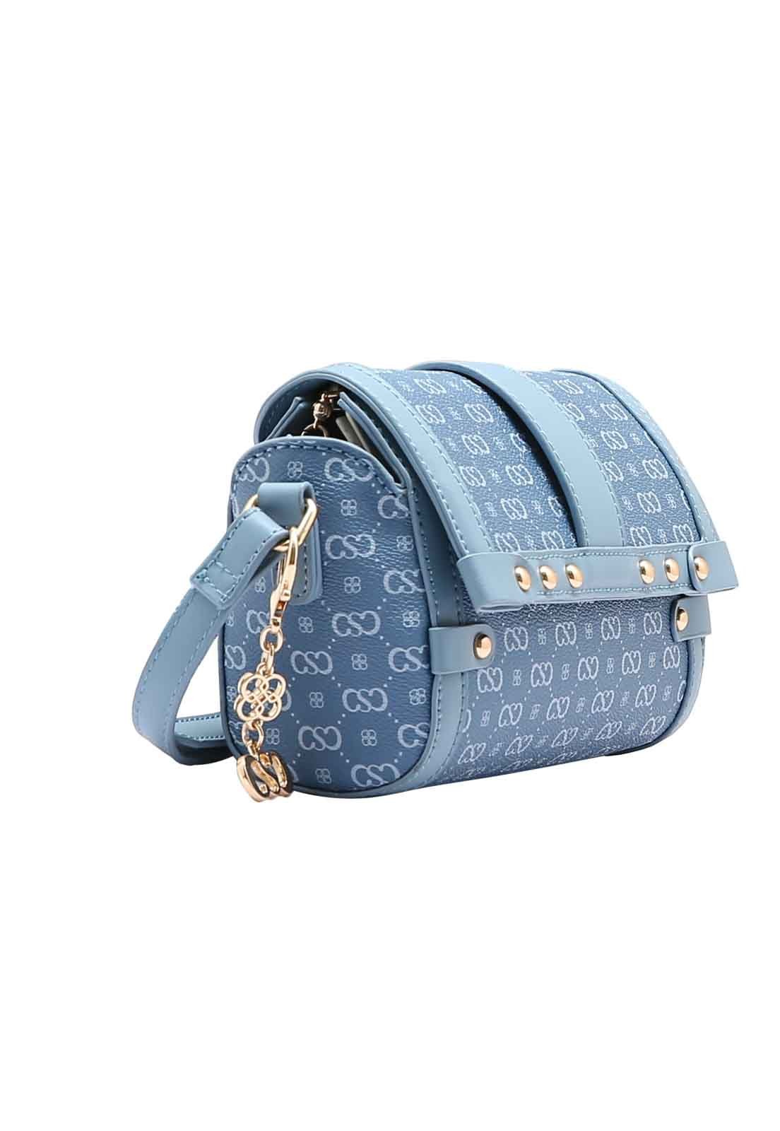 Bolsa Feminina Chenson Original Monograma Elegance Transversal 3484974 Azul 2