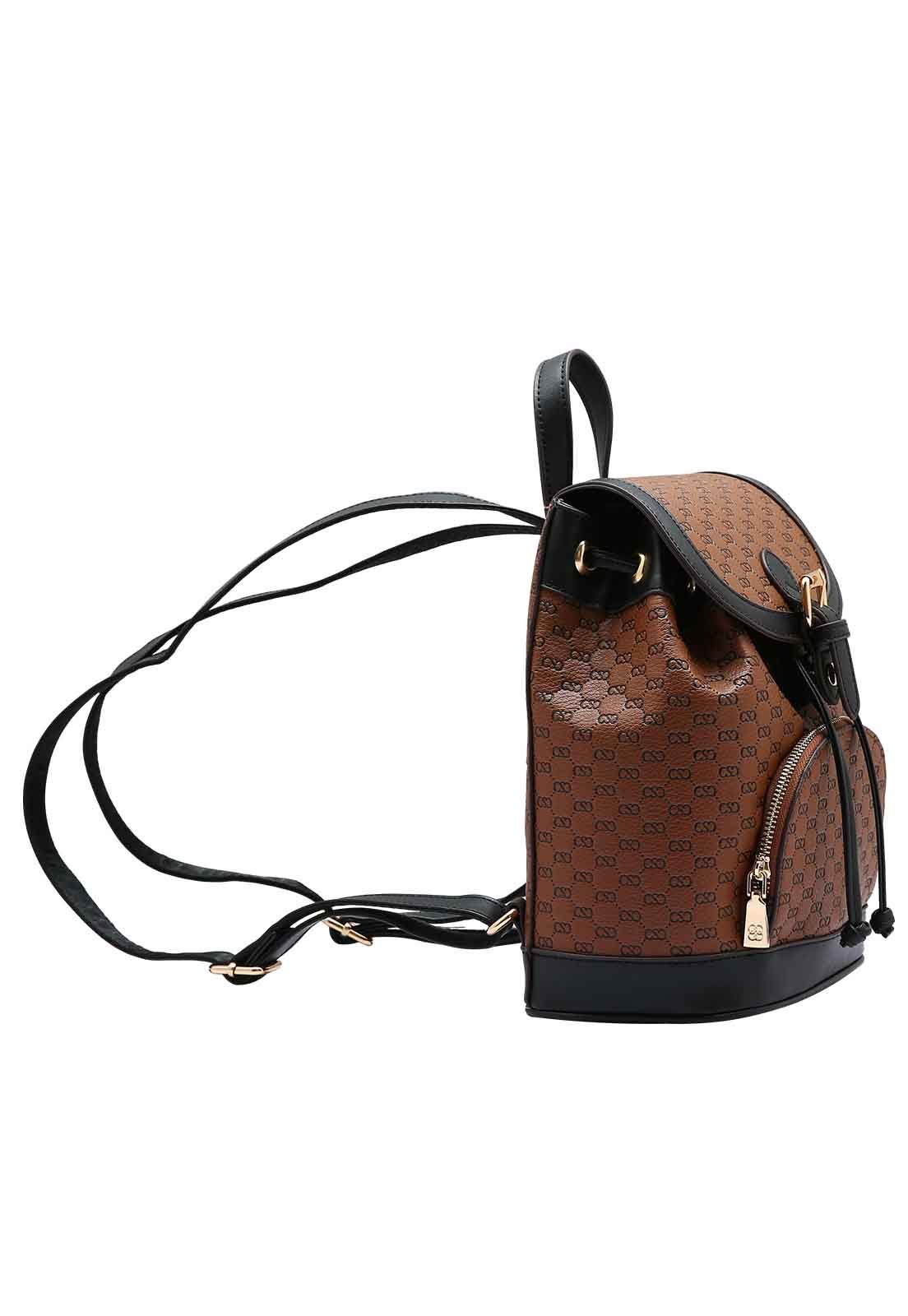 Mochila Feminina Chenson Original Luxury Monograma Costas 8485045 Café 2